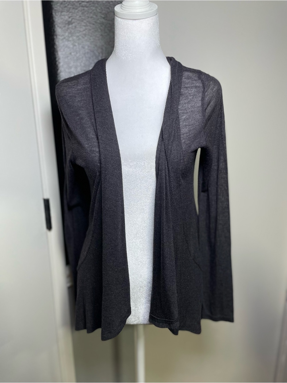 Miss Chievous Charcoal Open-Front Cardigan